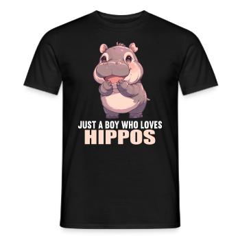 Hippopotame Hippopotame - T-shirt homme - noir - Devant - AI Model Male 178 light (178cm)