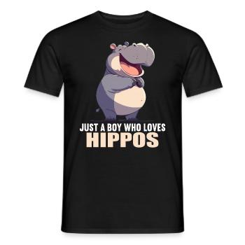 Hippopotame Hippopotame - T-shirt homme - noir - Devant - AI Model Male 178 light (178cm)
