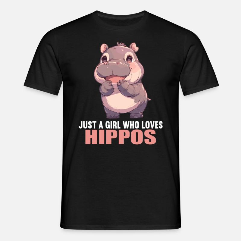 Nilpferd Flußpferd - Männer T-Shirt - Schwarz