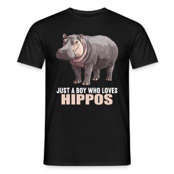 Hippopotame Hippopotame - T-shirt homme - noir - Devant - AI Model Male 178 light (178cm)