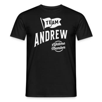 Team Andrew Lifetime Member Personalized Name Andr - Men's T-Shirt - black - Front - AI Model Male 178 light (178cm)