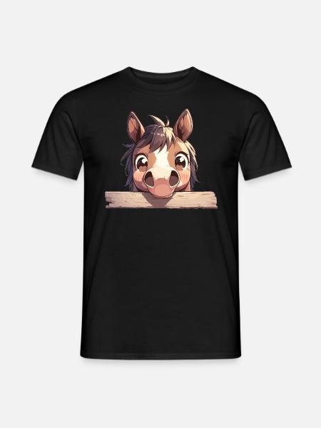 Pferde Pferd - Männer T-Shirt - Schwarz