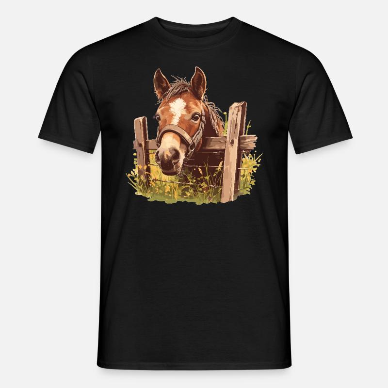 Pferde Pferd - Männer T-Shirt - Schwarz