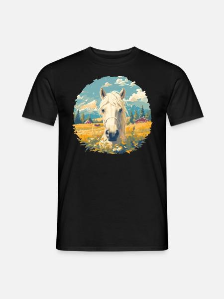 Pferde Pferd - Männer T-Shirt - Schwarz