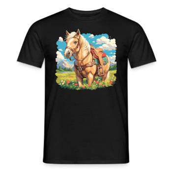 Pferde Pferd - Männer T-Shirt - Schwarz - Vorne - AI Model Male 178 light (178cm)