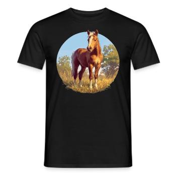 Pferde Pferd - Männer T-Shirt - Schwarz - Vorne - AI Model Male 178 light (178cm)