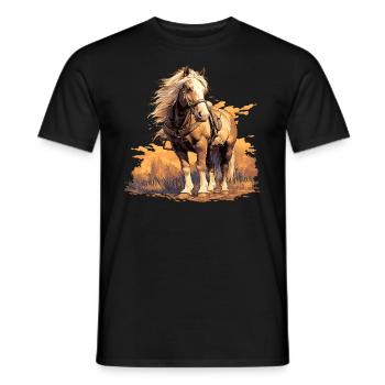 Pferde Pferd - Männer T-Shirt - Schwarz - Vorne - AI Model Male 178 light (178cm)