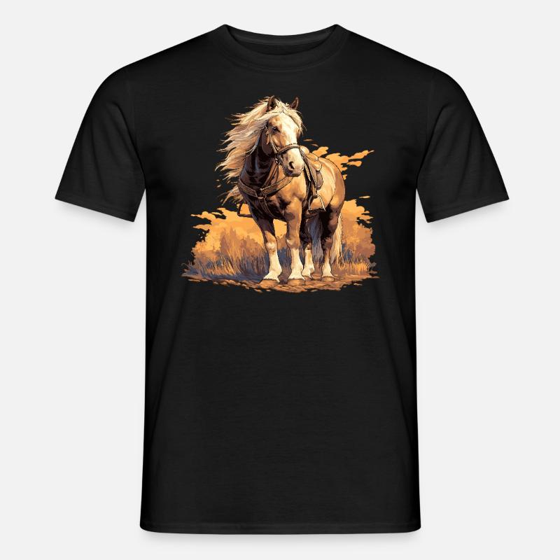Pferde Pferd - Mænd T-shirt - sort