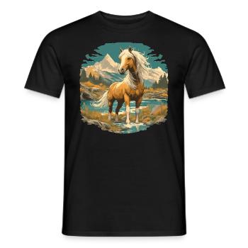 Pferde Pferd - Männer T-Shirt - Schwarz - Vorne - AI Model Male 178 light (178cm)