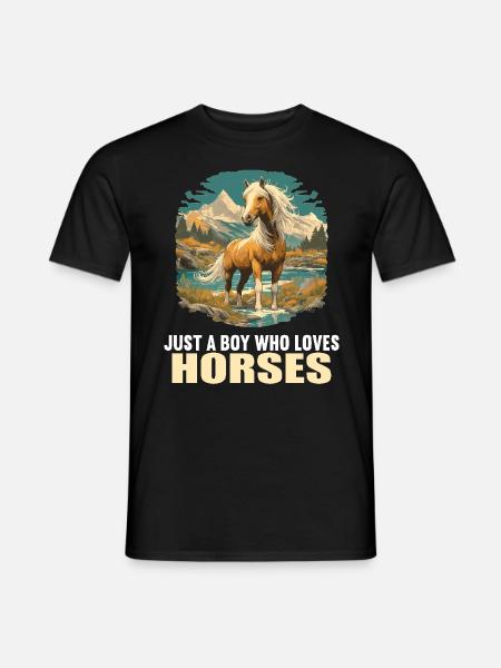 Pferde Pferd - Männer T-Shirt - Schwarz