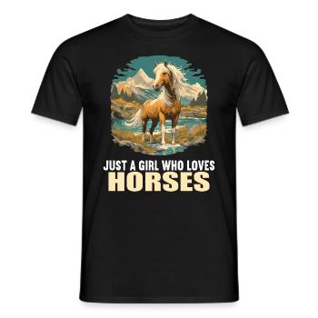 Pferde Pferd - Männer T-Shirt - Schwarz - Vorne - AI Model Male 178 light (178cm)