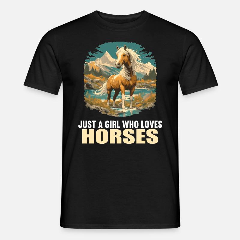 Pferde Pferd - Männer T-Shirt - Schwarz