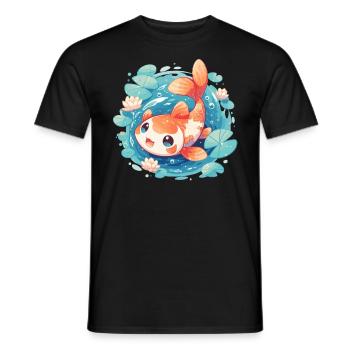Koi Koi Carpe - T-shirt homme - noir - Devant - AI Model Male 178 light (178cm)