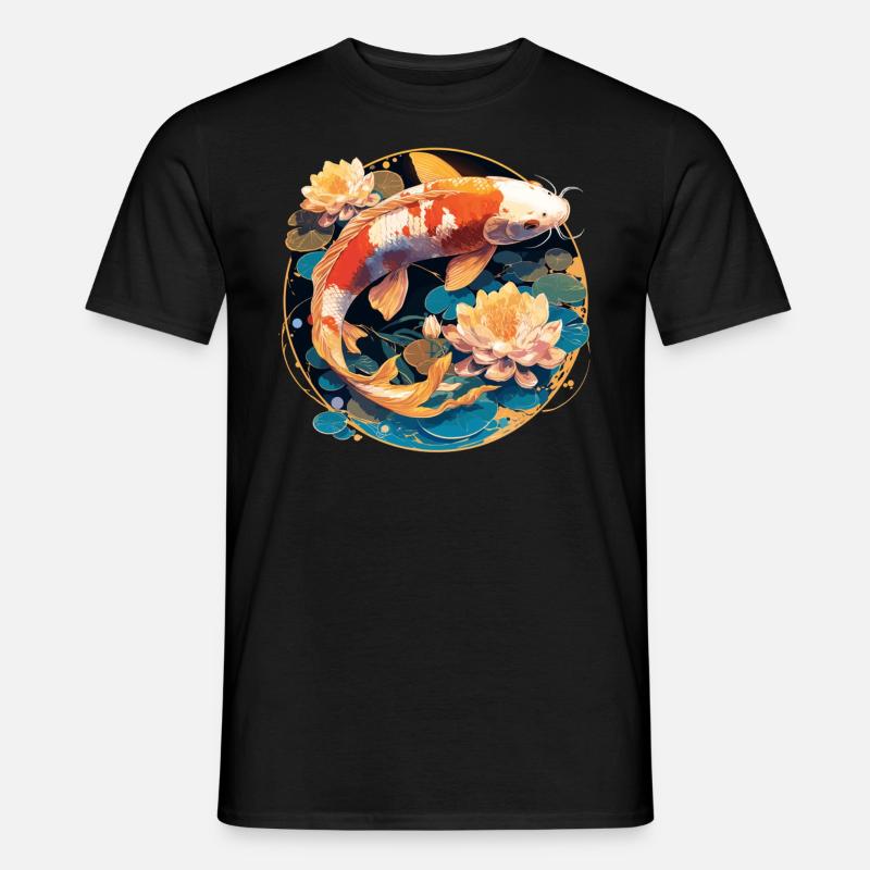 Kois Koi Karpfen - Männer T-Shirt - Schwarz