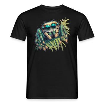 Araignée sauteuse Springspinnen Springspinne - T-shirt homme - noir - Devant - AI Model Male 178 light (178cm)