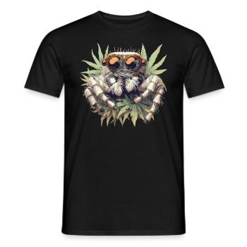 Araignée sauteuse Springspinnen Springspinne - T-shirt homme - noir - Devant - AI Model Male 178 light (178cm)