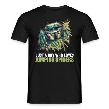 Araignée sauteuse Springspinnen Springspinne - T-shirt homme - noir - Devant - AI Model Male 178 light (178cm)
