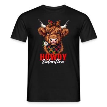 La Saint-Valentin Ecossais Highland Bovins Vache Drôle - T-shirt homme - noir - Devant - AI Model Male 178 light (178cm)