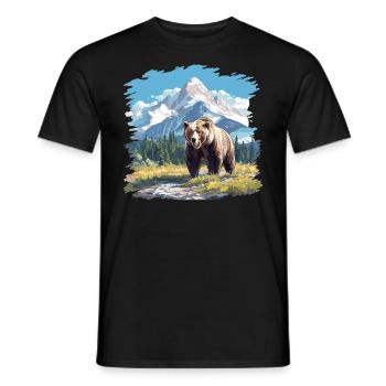 Ours Kodiak Ours Kodiak - T-shirt homme - noir - Devant - AI Model Male 178 light (178cm)