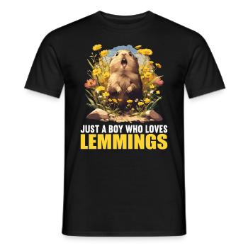 Lemmings Lemming - Men's T-Shirt - black - Front - AI Model Male 178 light (178cm)