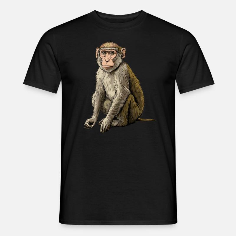 Makaken Makake - Männer T-Shirt - Schwarz