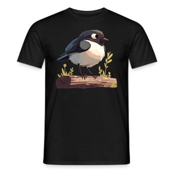 Elstern Elster - Männer T-Shirt - Schwarz - Vorne - AI Model Male 178 light (178cm)