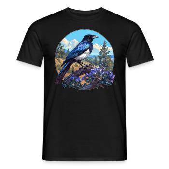 Elstern Elster - Männer T-Shirt - Schwarz - Vorne - AI Model Male 178 light (178cm)
