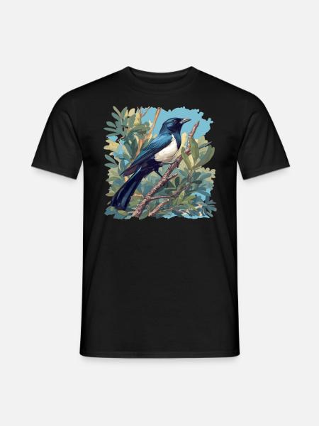 Elstern Elster - Männer T-Shirt - Schwarz