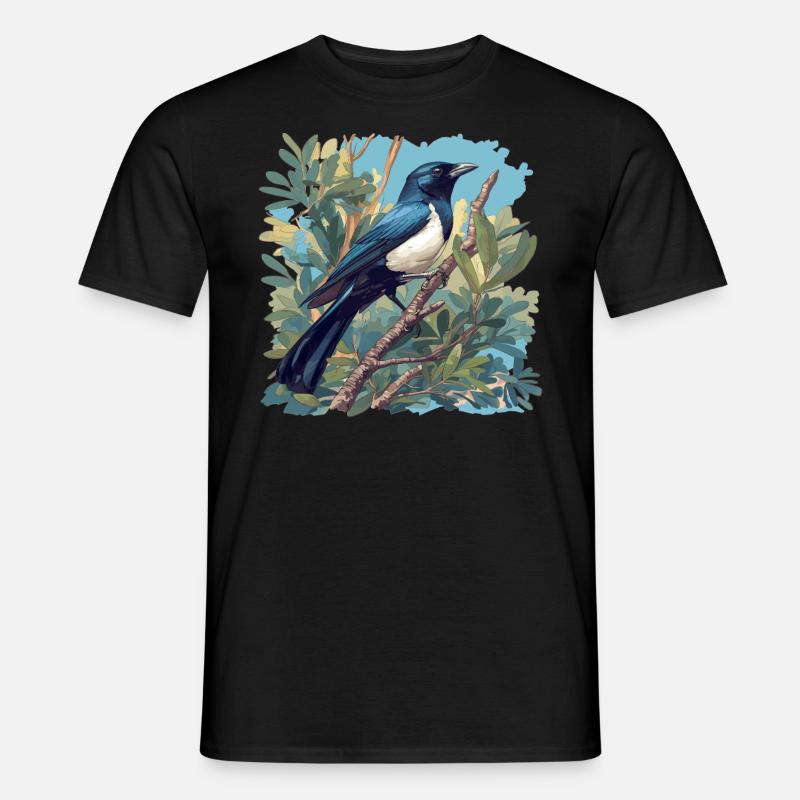 Elstern Elster - Männer T-Shirt - Schwarz