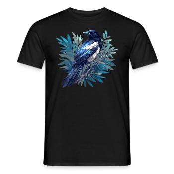 Elstern Elster - Männer T-Shirt - Schwarz - Vorne - AI Model Male 178 light (178cm)
