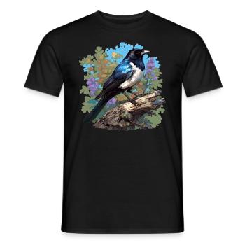 Elstern Elster - Männer T-Shirt - Schwarz - Vorne - AI Model Male 178 light (178cm)
