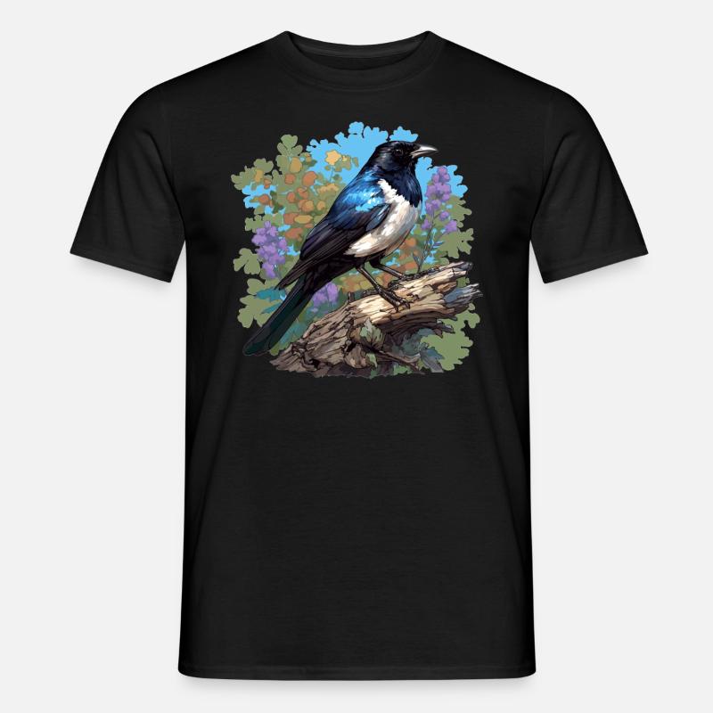 Elstern Elster - Männer T-Shirt - Schwarz