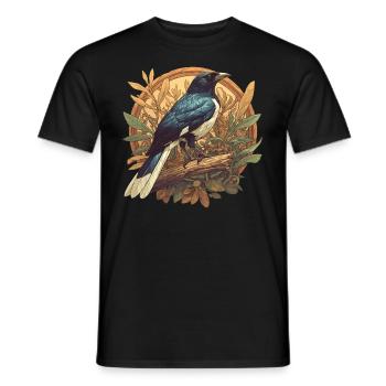 Elstern Elster - Männer T-Shirt - Schwarz - Vorne - AI Model Male 178 light (178cm)