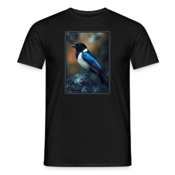 Elstern Elster - Männer T-Shirt - Schwarz - Vorne - AI Model Male 178 light (178cm)
