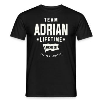 Team Adrian Lifetime Member Funny Name Adrian - Men's T-Shirt - black - Front - AI Model Male 178 light (178cm)