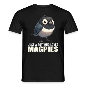 Elstern Elster - Männer T-Shirt - Schwarz - Vorne - AI Model Male 178 light (178cm)