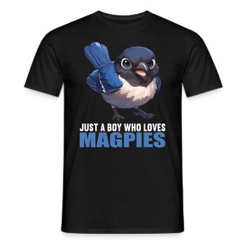 Elstern Elster - Männer T-Shirt - Schwarz - Vorne - AI Model Male 178 light (178cm)