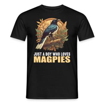 Magpies Magpie - Men's T-Shirt - black - Front - AI Model Male 178 light (178cm)