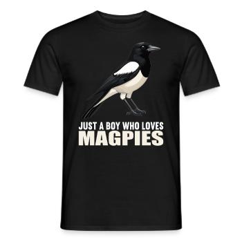 Magpies Magpie - Men's T-Shirt - black - Front - AI Model Male 178 light (178cm)