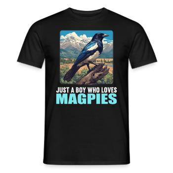 Magpies Magpie - Men's T-Shirt - black - Front - AI Model Male 178 light (178cm)