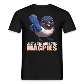 Magpies Magpie - Men's T-Shirt - black - Front - AI Model Male 178 light (178cm)
