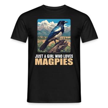Magpies Magpie - Men's T-Shirt - black - Front - AI Model Male 178 light (178cm)