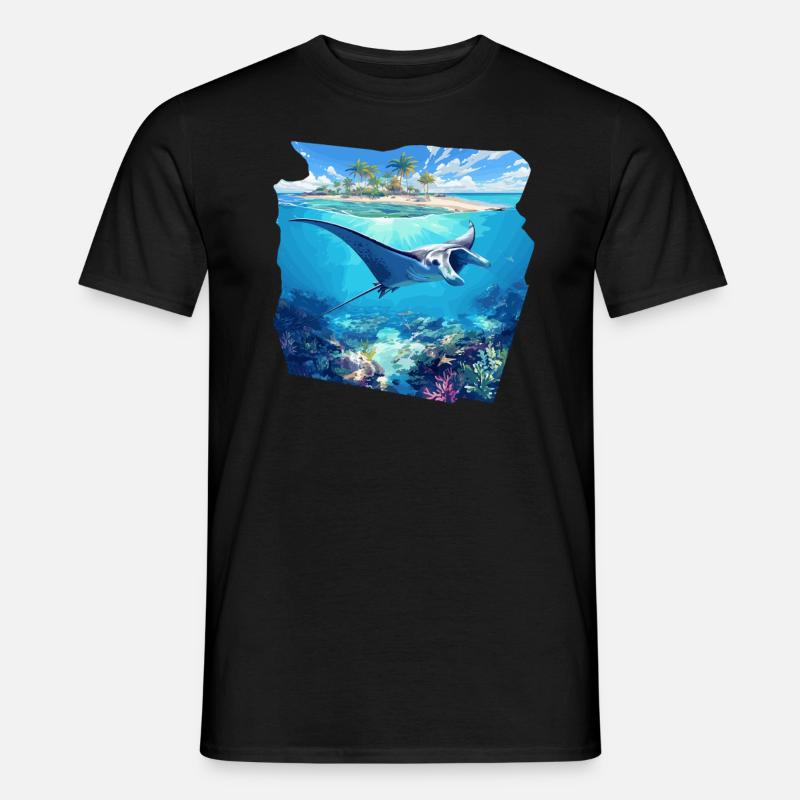 Mantas Manta Rochen - Männer T-Shirt - Schwarz