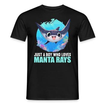 Manta Rays Manta Rays - Men's T-Shirt - black - Front - AI Model Male 178 light (178cm)