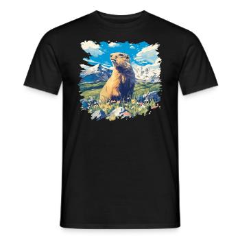 Marmots Groundhog - Men's T-Shirt - black - Front - AI Model Male 178 light (178cm)