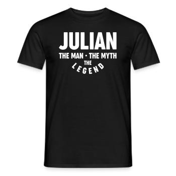 Julian The Man The Myth The Legend - Name Julian - Men's T-Shirt - black - Front - AI Model Male 178 light (178cm)