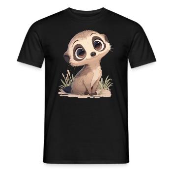 Meerkat Erdmännchen - T-shirt homme - noir - Devant - AI Model Male 178 light (178cm)