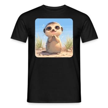 Meerkat Erdmännchen - T-shirt homme - noir - Devant - AI Model Male 178 light (178cm)