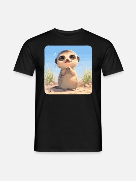 Meerkat Erdmännchen - Männer T-Shirt - Schwarz