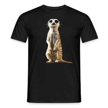 Meerkat Erdmännchen - T-shirt homme - noir - Devant - AI Model Male 178 light (178cm)